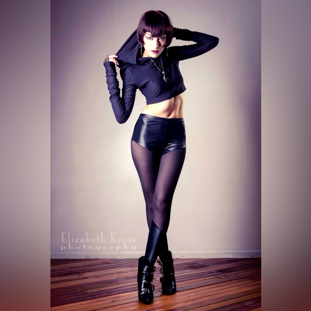 Sophie Reaptress Goth Slow Fashion Extra Long Sleeve Witchy Crop Top *RARE* M-L